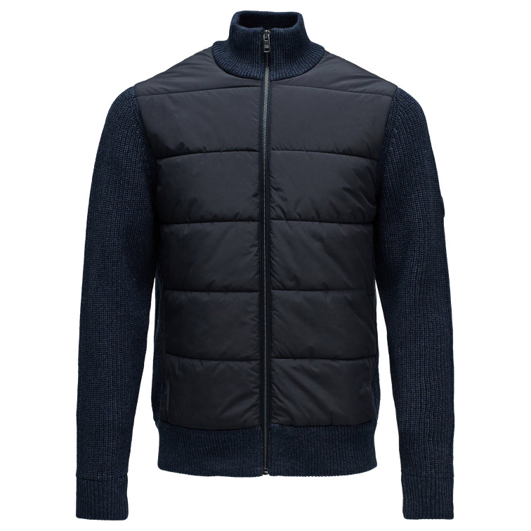 cazadora homme  salsa jeans knitted jacket with quilted fr