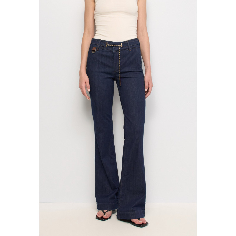 pantalon femme  salsa jeans secret chino flare w/ belt det