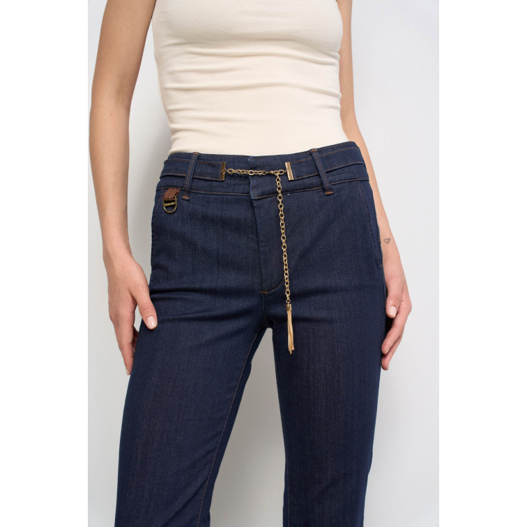 pantalon femme  salsa jeans secret chino flare w/ belt det