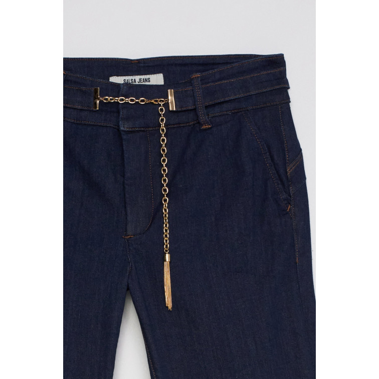 pantalon femme  salsa jeans secret chino flare w/ belt det
