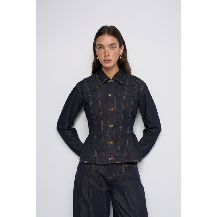 manteau femme  salsa jeans peplum overshirt atelier in ra