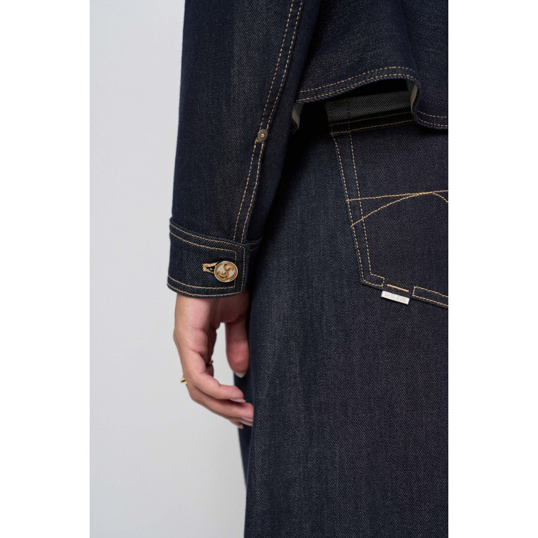 manteau femme  salsa jeans peplum overshirt atelier in ra