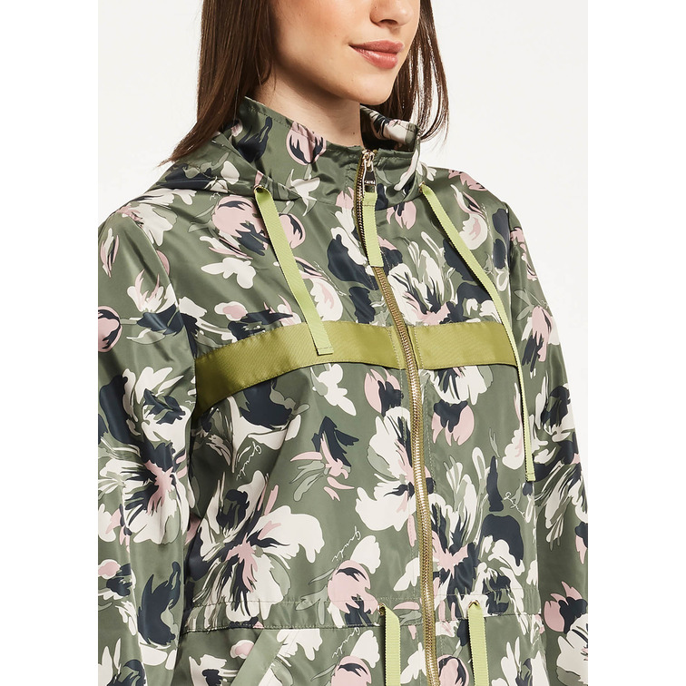 manteau femme  gaudi kway stampato m/l c/cappuccio