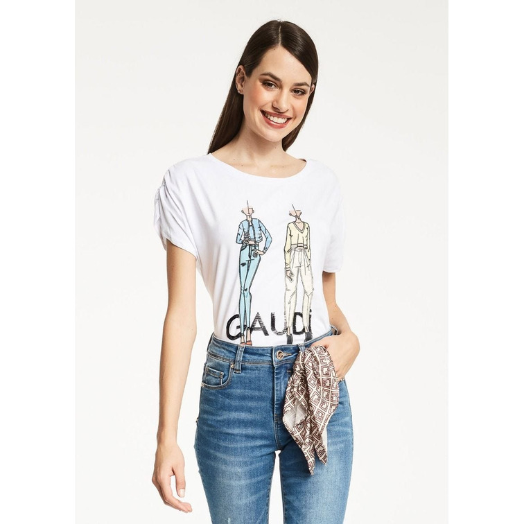 t-shirt femme  gaudi t-shirt m/c arricciata