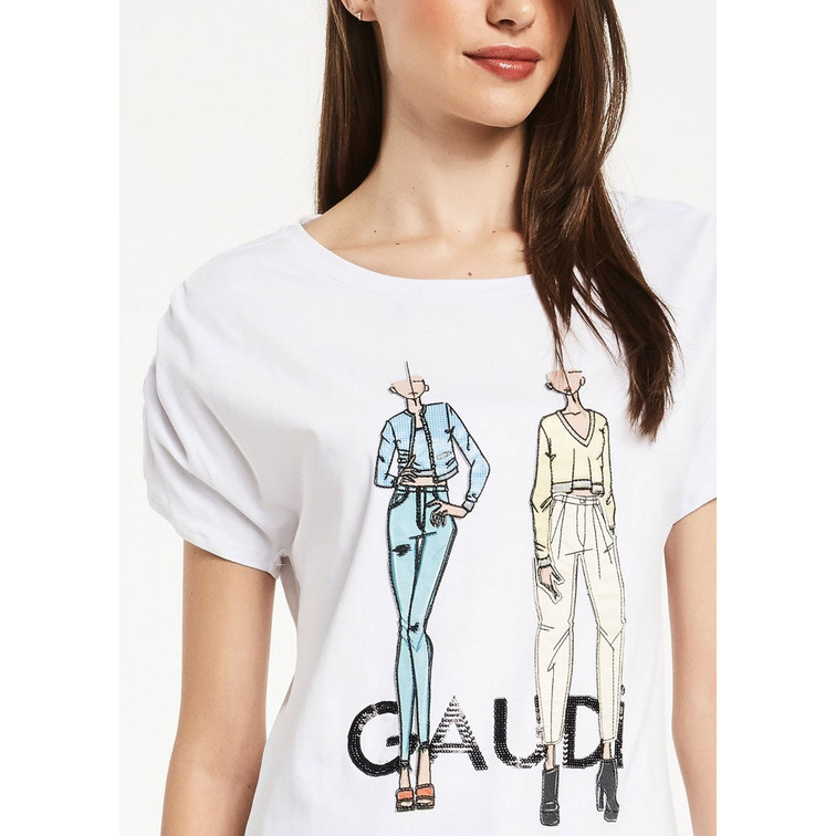 t-shirt femme  gaudi t-shirt m/c arricciata