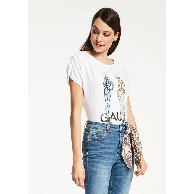 t-shirt femme  gaudi t-shirt m/c arricciata