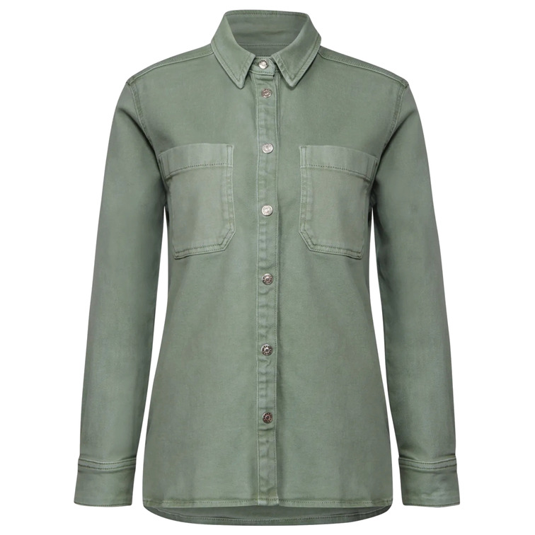 manteau femme  street style denim-overshirt,colored