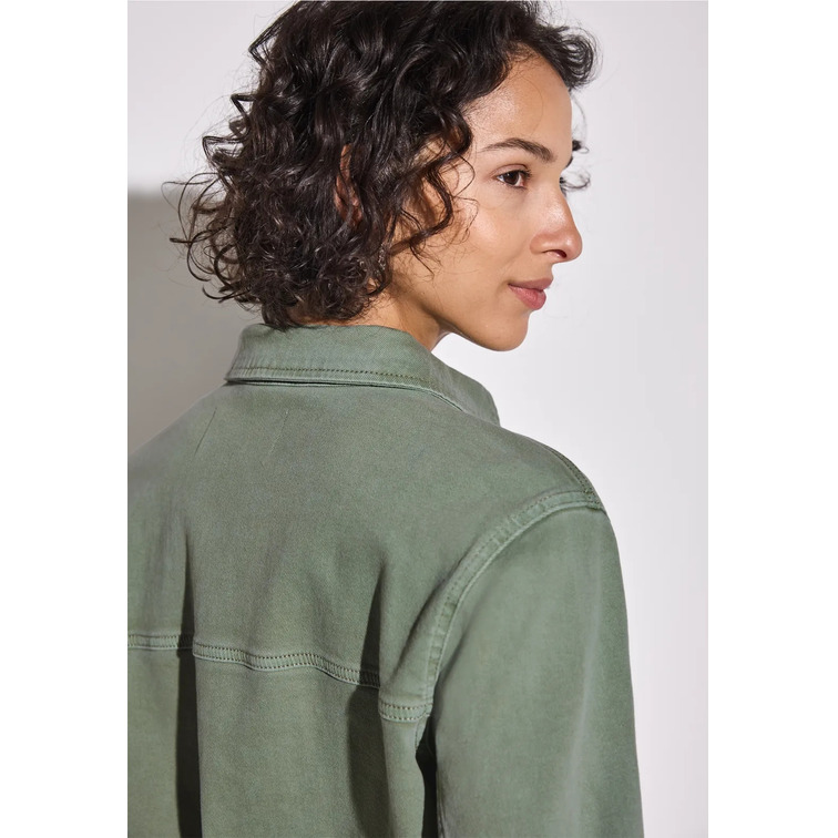 manteau femme  street style denim-overshirt,colored
