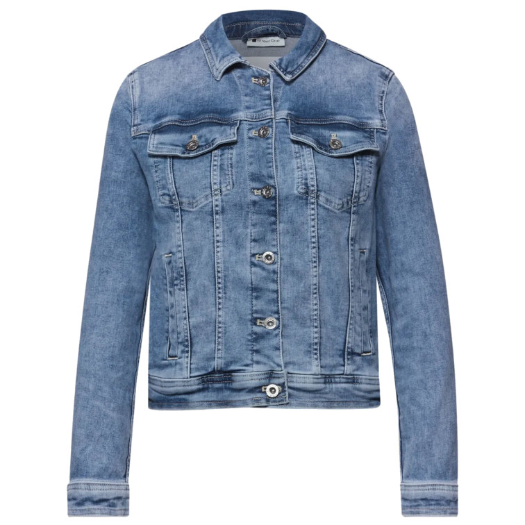 femme qr style jacket,mid blue washe 17790