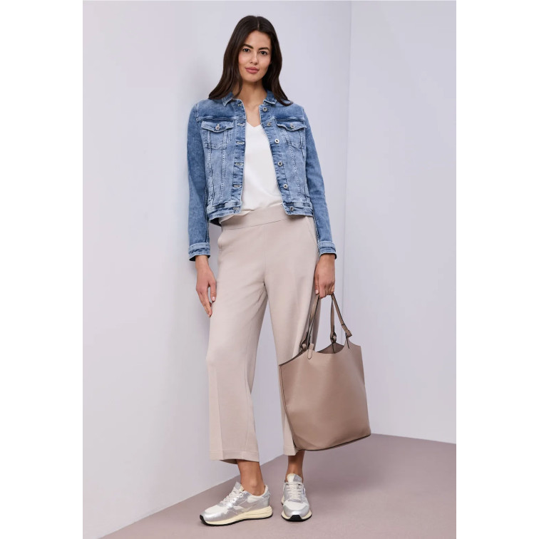femme qr style jacket,mid blue washe 17790