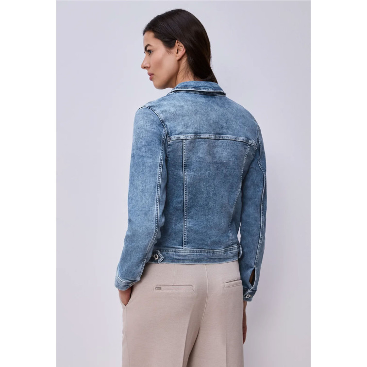 femme qr style jacket,mid blue washe 17790