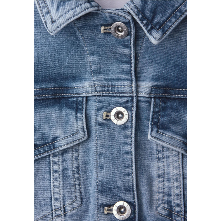 femme qr style jacket,mid blue washe 17790