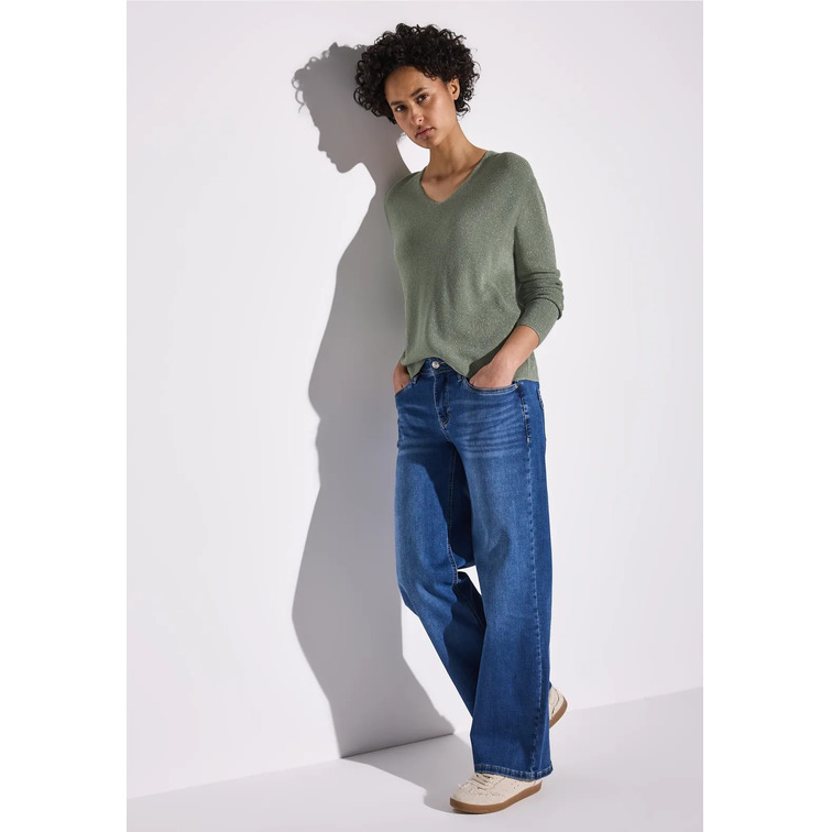 maillot femme  street ltd_qr_lurex v-neck sweater