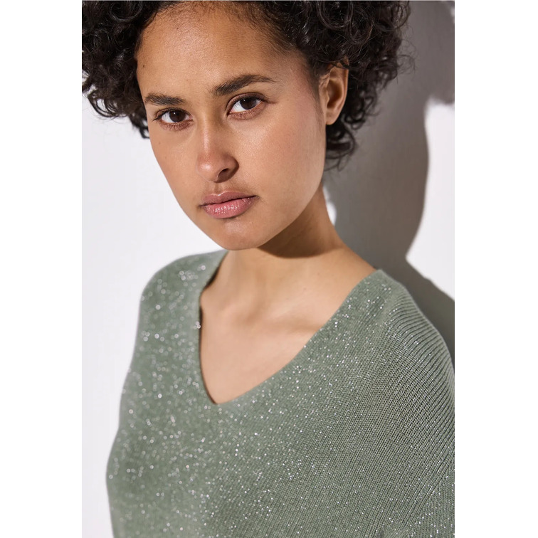 maillot femme  street ltd_qr_lurex v-neck sweater