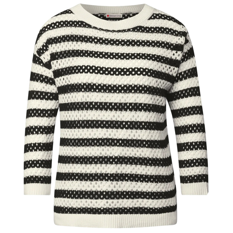 maillot femme  street cosy striped mesh sweater