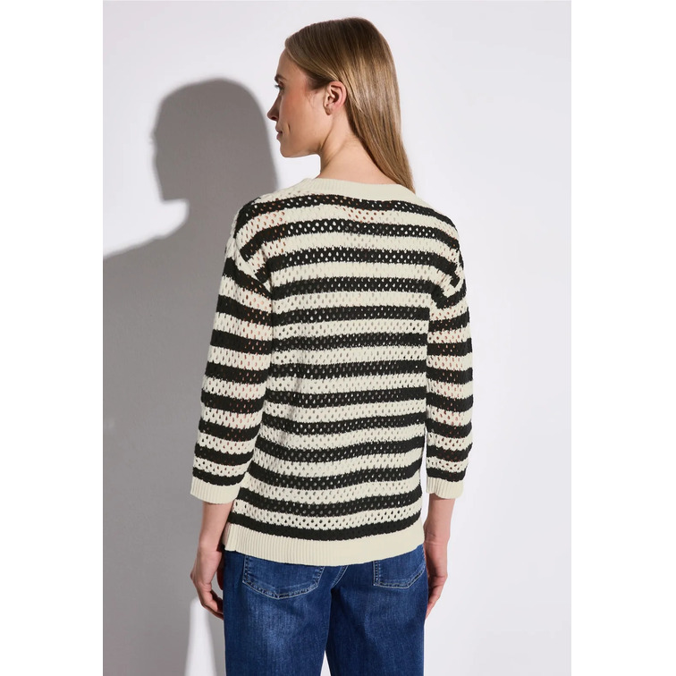 maillot femme  street cosy striped mesh sweater