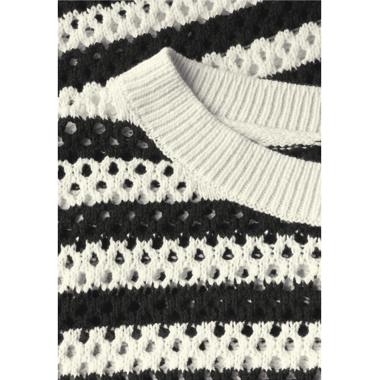 maillot femme  street cosy striped mesh sweater