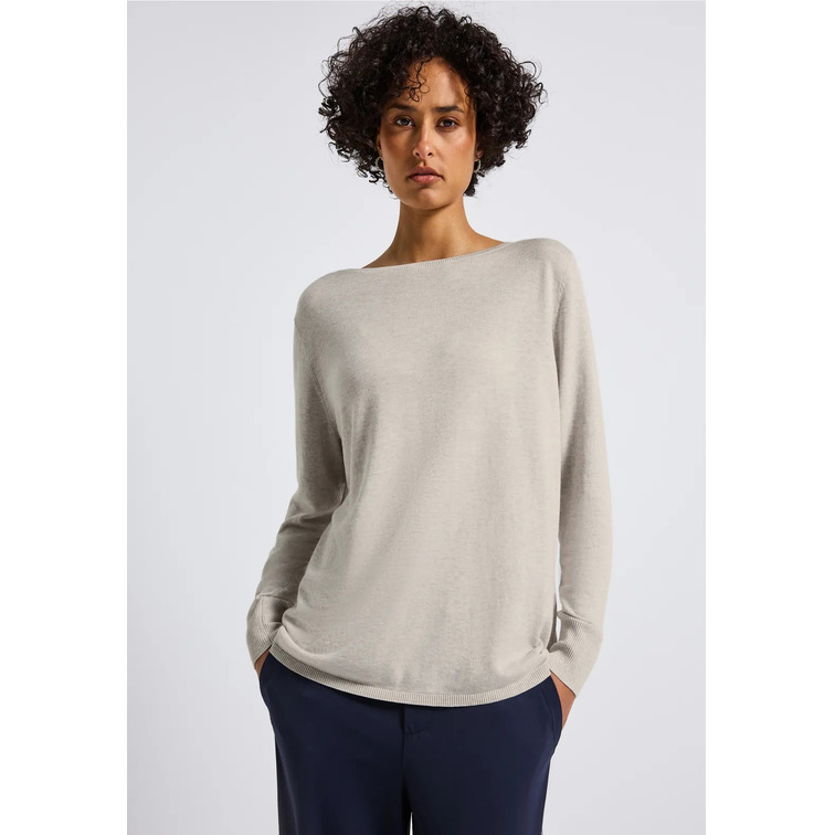 t-shirt femme  street qr_basic rounded u-boat neck