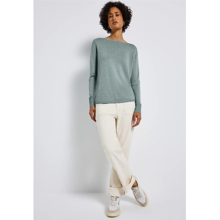 t-shirt femme  street qr_basic rounded u-boat neck