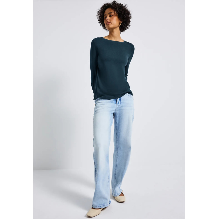 t-shirt femme  street qr_basic rounded u-boat neck