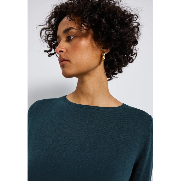 t-shirt femme  street qr_basic rounded u-boat neck