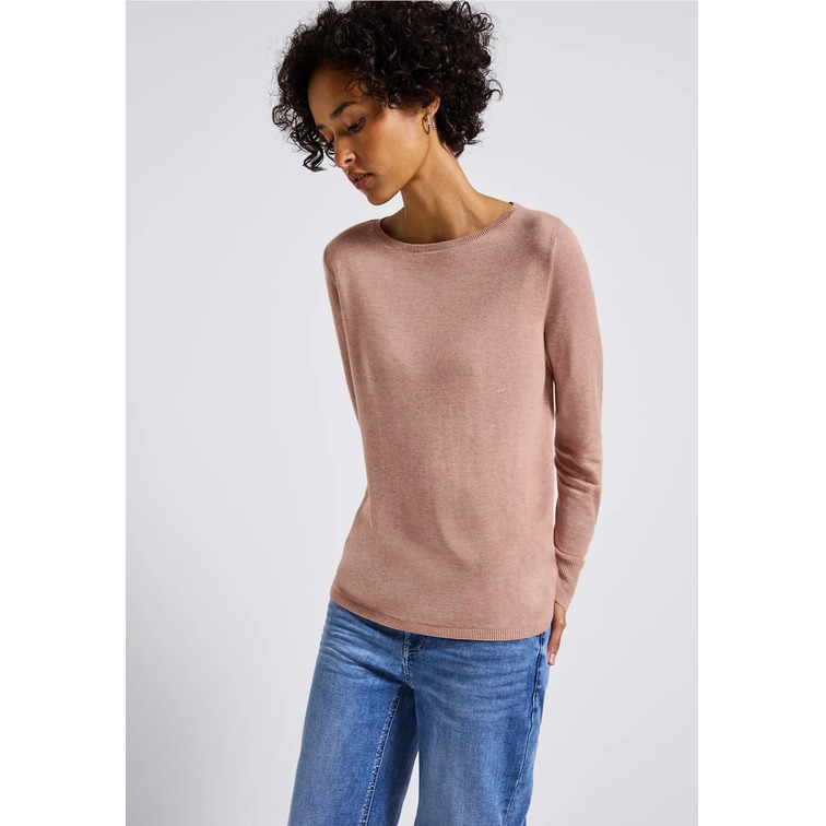 t-shirt femme  street qr_basic rounded u-boat neck