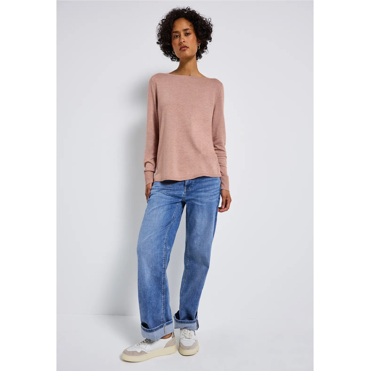 t-shirt femme  street qr_basic rounded u-boat neck