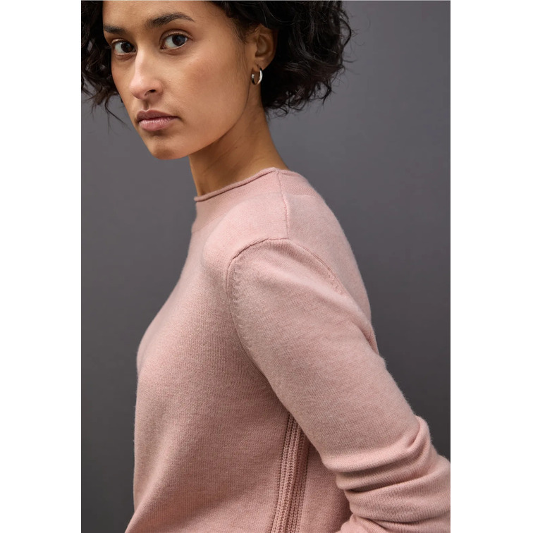 maillot femme  street qr_rolled edge collar sweater