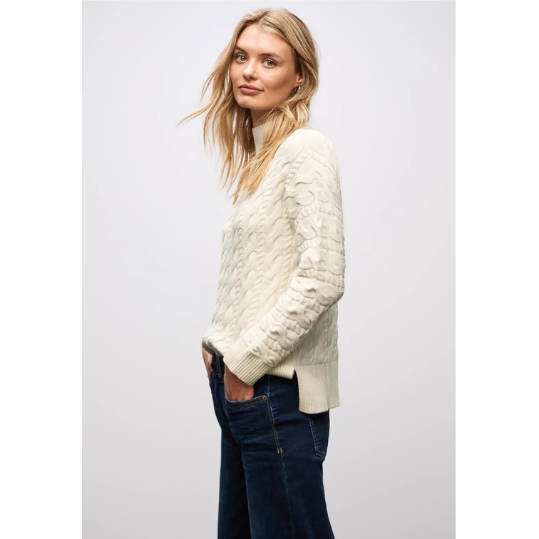 maillot femme  street ltd qr_turtle neck cable sweat