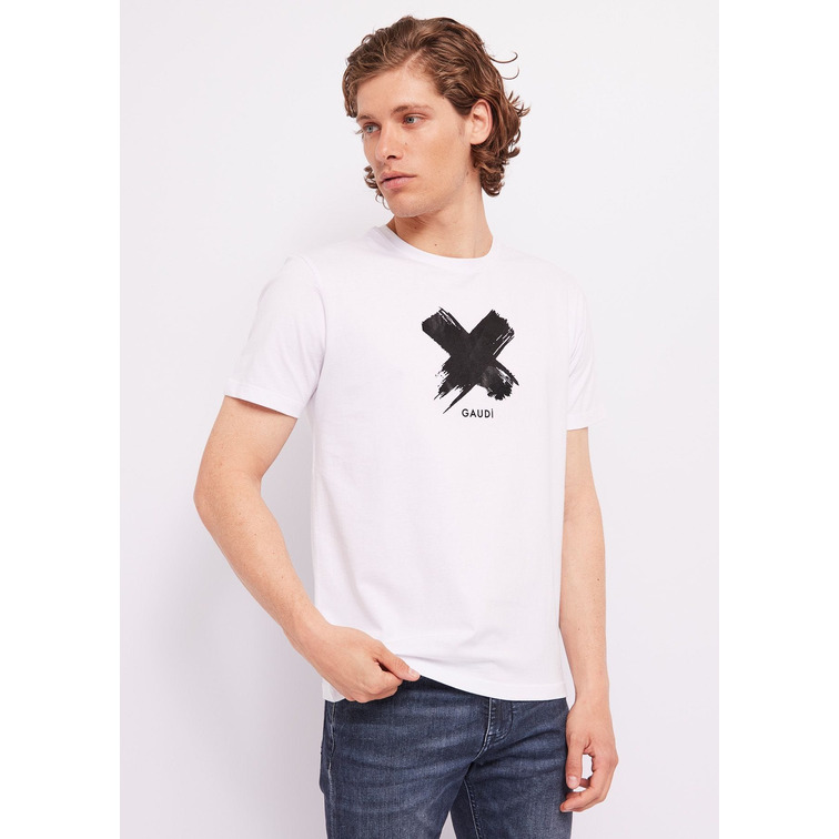 t-shirt homme  gaudi t-shirt girocollo mancia corta