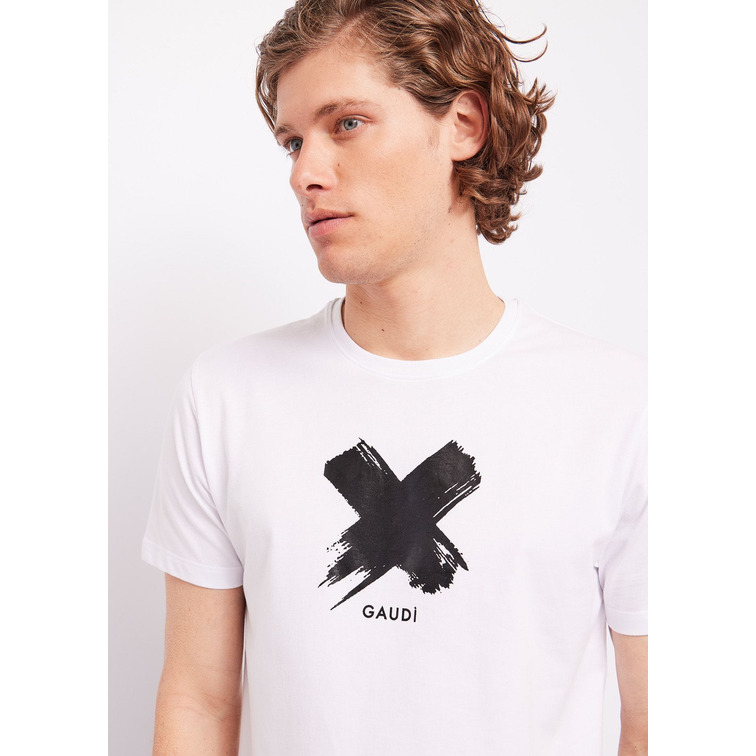 t-shirt homme  gaudi t-shirt girocollo mancia corta