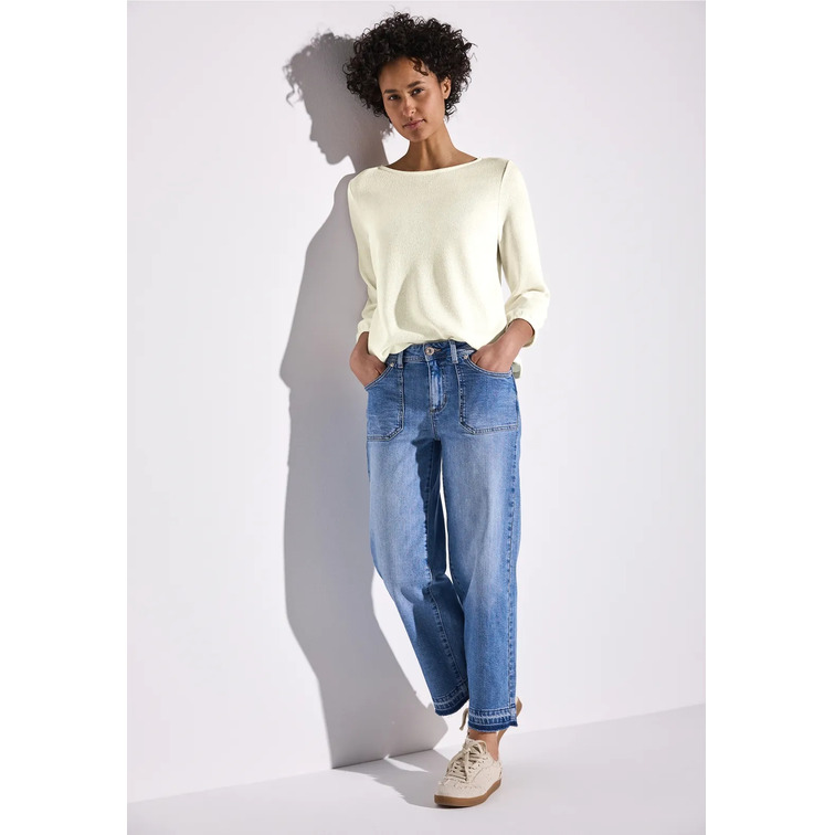 chemise femme  street knit look shirt 3/4 sleeves