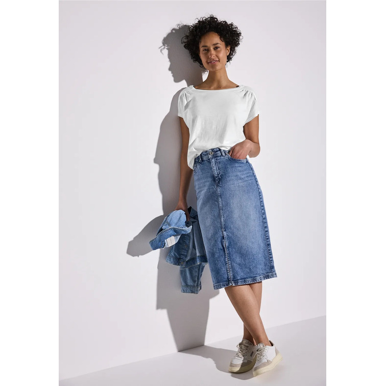 t-shirt femme  street shirt w.gathering at shoulder
