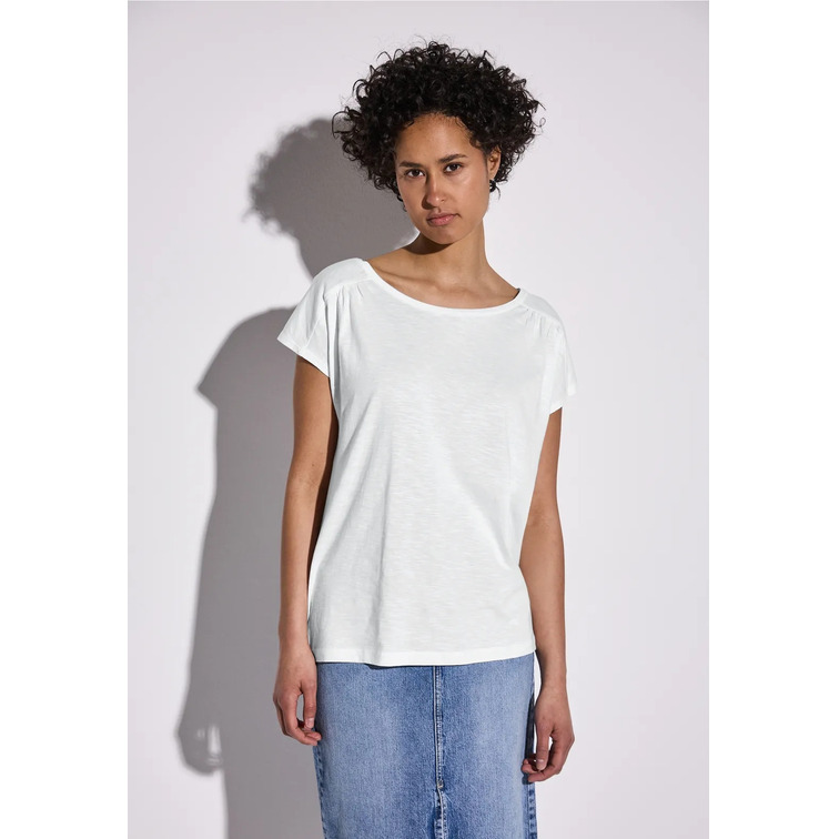 t-shirt femme  street shirt w.gathering at shoulder