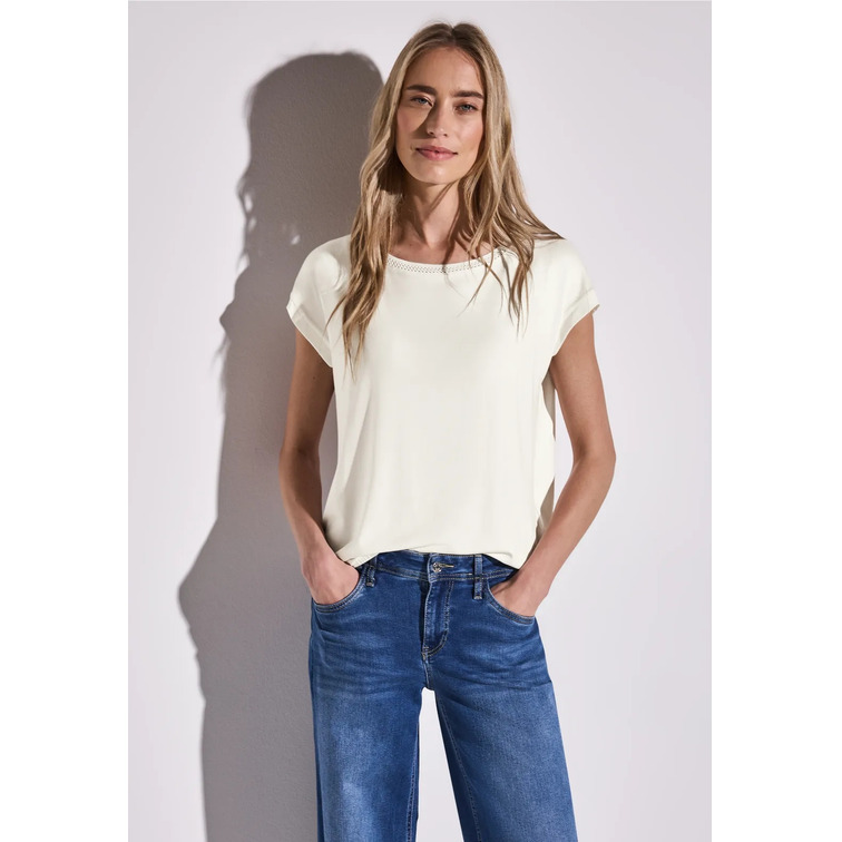 t-shirt femme  street shirt w.deco neckline tape
