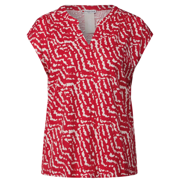 t-shirt femme  street printed shirt w.button panel