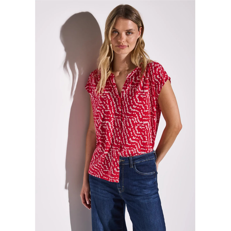 t-shirt femme  street printed shirt w.button panel
