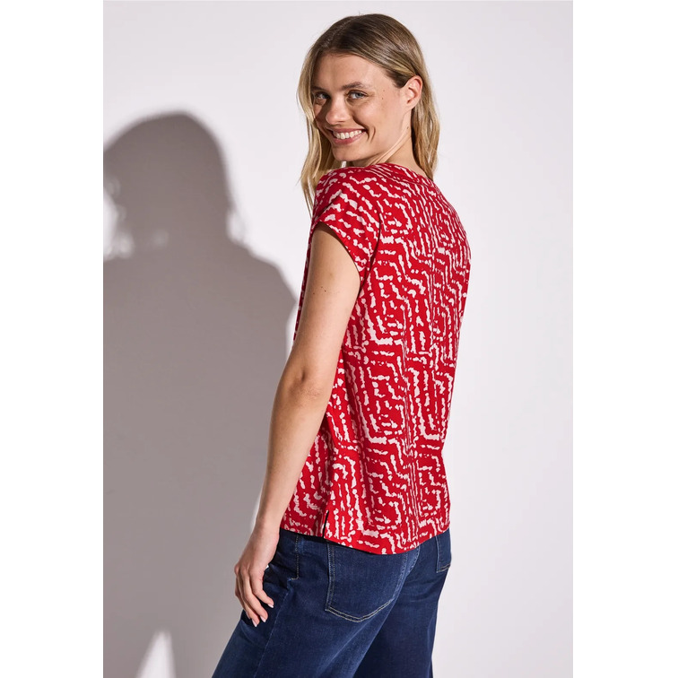 t-shirt femme  street printed shirt w.button panel