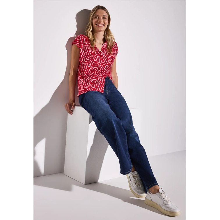 t-shirt femme  street printed shirt w.button panel