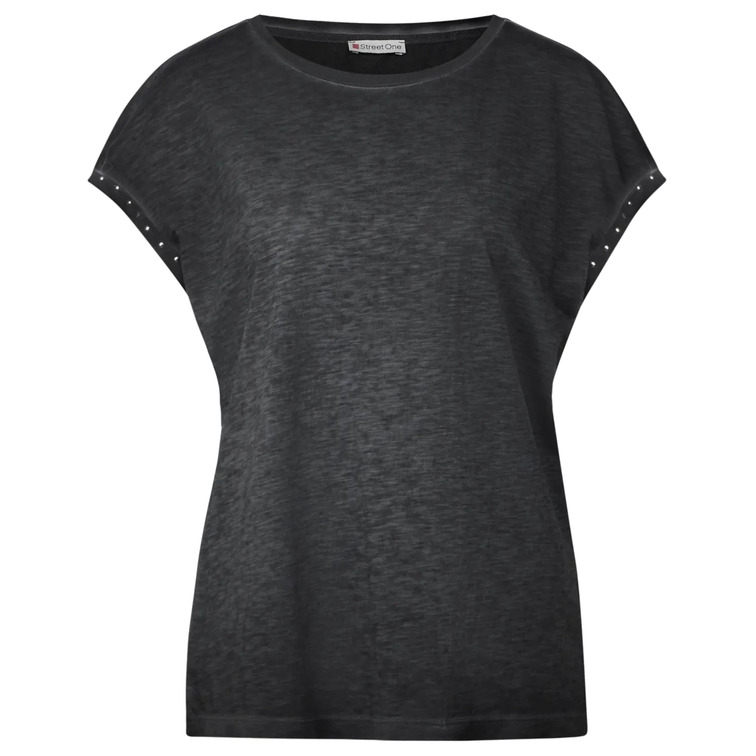 t-shirt femme  street washed shirt w.metal rivets