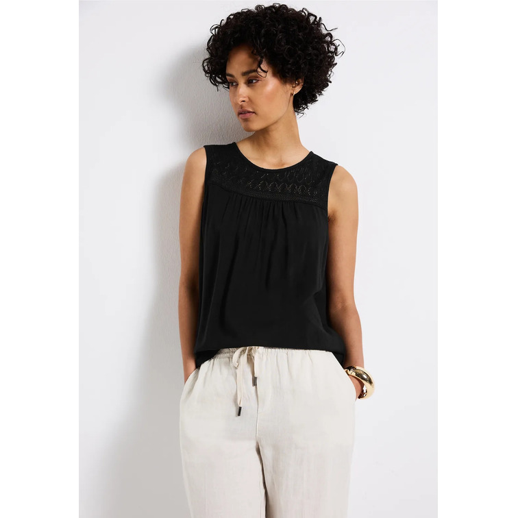 chemise femme  street mat-mix top w.ajour yoke