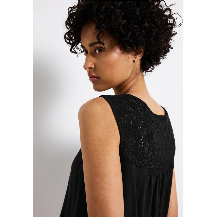 chemise femme  street mat-mix top w.ajour yoke