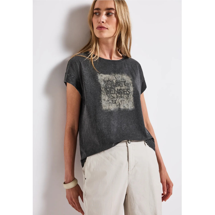 t-shirt femme  street washed shirt w.stud wording