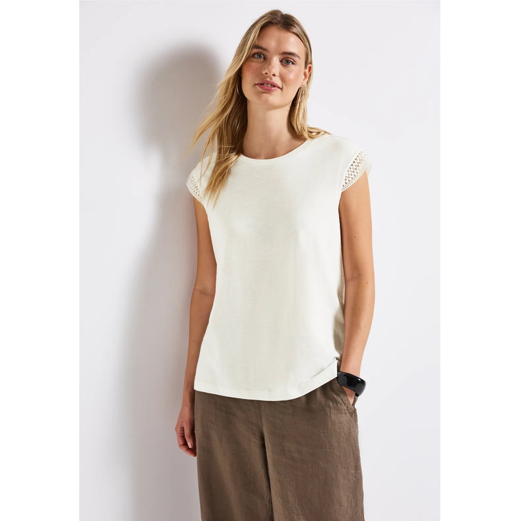 t-shirt femme  street shirt w.crochet cuffs