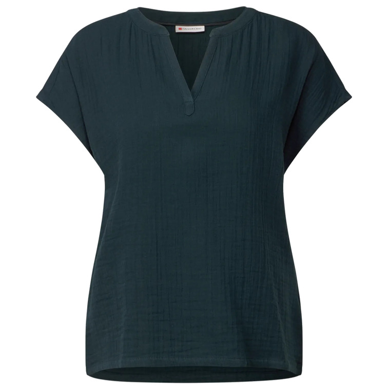 chemise femme  street muslin shirtblouse w splitneck