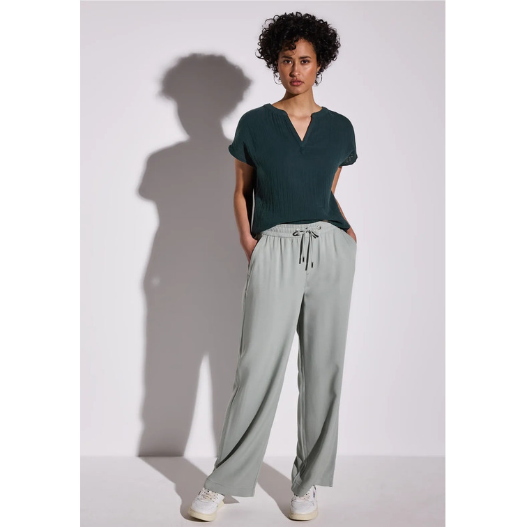chemise femme  street muslin shirtblouse w splitneck
