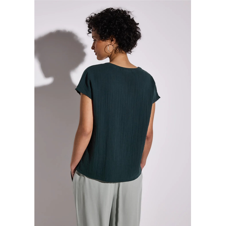 chemise femme  street muslin shirtblouse w splitneck