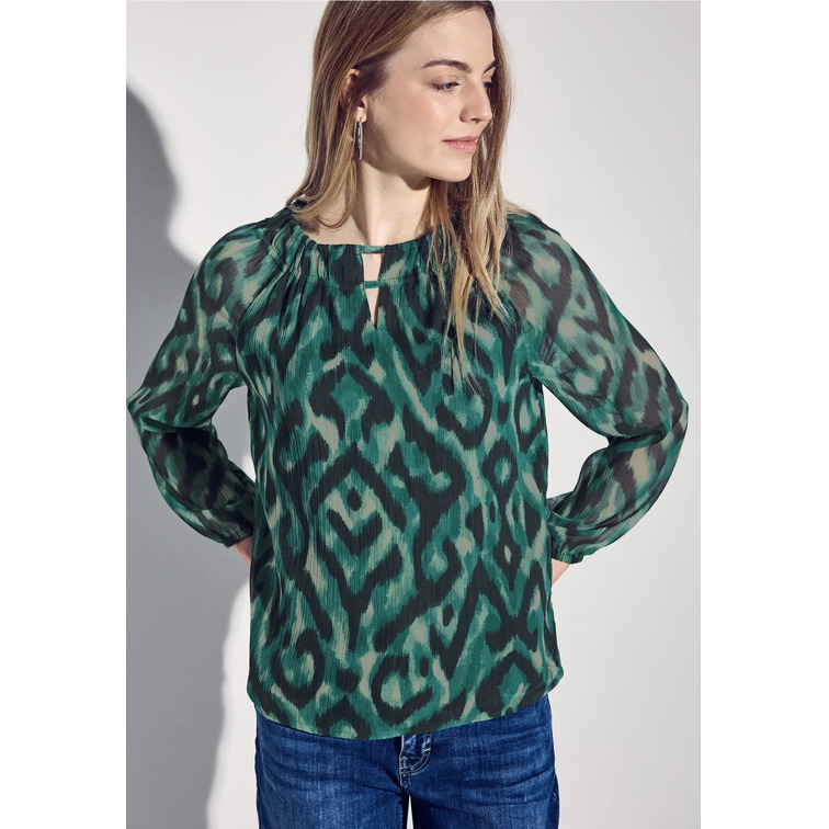 chemise femme  street chiffon roundneckblouse w slit