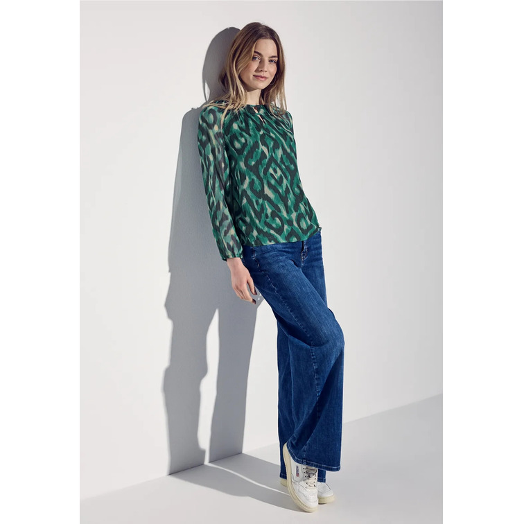 chemise femme  street chiffon roundneckblouse w slit