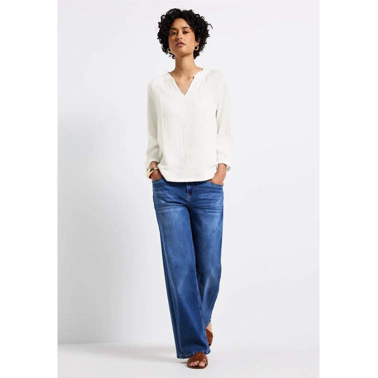 chemise femme  street muslin tunic blouse w frill